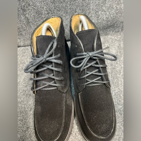 Ann Taylor Black Suede Lace Up Vintage Style Ankle Boot - Picture 2 of 8